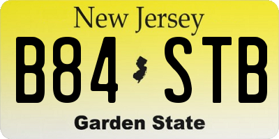 NJ license plate B84STB