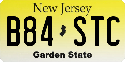 NJ license plate B84STC