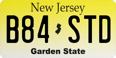 NJ license plate B84STD