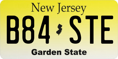 NJ license plate B84STE