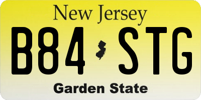 NJ license plate B84STG