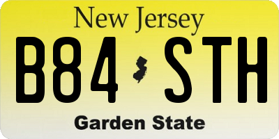NJ license plate B84STH