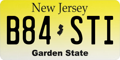 NJ license plate B84STI
