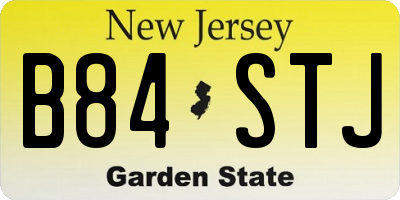 NJ license plate B84STJ