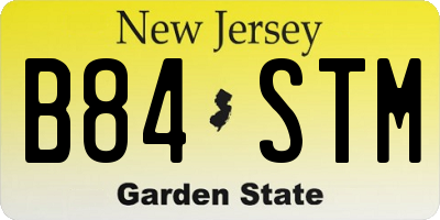 NJ license plate B84STM