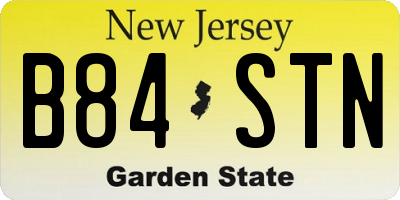 NJ license plate B84STN
