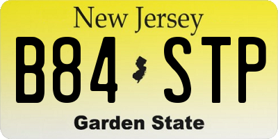 NJ license plate B84STP