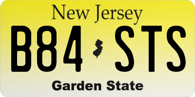 NJ license plate B84STS