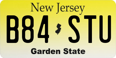 NJ license plate B84STU