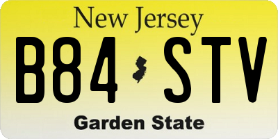 NJ license plate B84STV