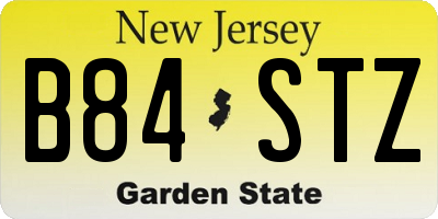 NJ license plate B84STZ