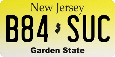 NJ license plate B84SUC