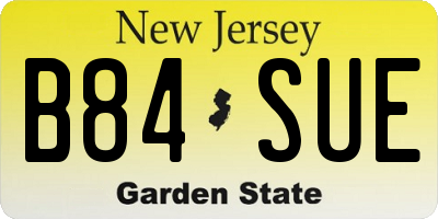 NJ license plate B84SUE