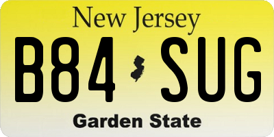 NJ license plate B84SUG