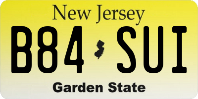 NJ license plate B84SUI