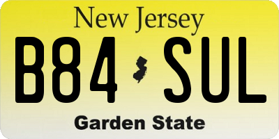 NJ license plate B84SUL