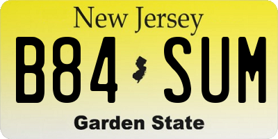NJ license plate B84SUM