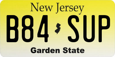 NJ license plate B84SUP