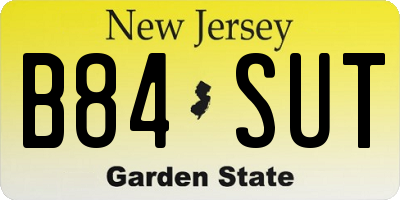 NJ license plate B84SUT