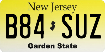 NJ license plate B84SUZ