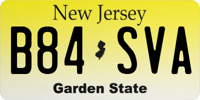 NJ license plate B84SVA