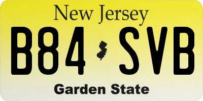 NJ license plate B84SVB