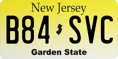 NJ license plate B84SVC