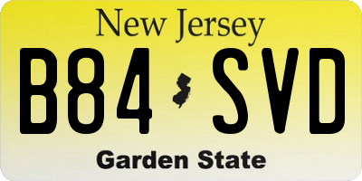 NJ license plate B84SVD