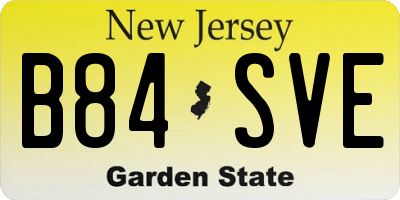 NJ license plate B84SVE