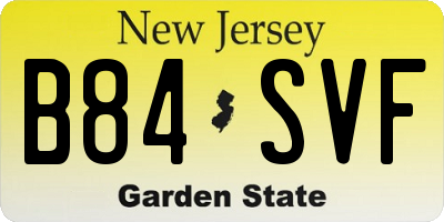 NJ license plate B84SVF