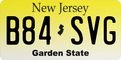 NJ license plate B84SVG