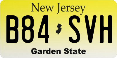 NJ license plate B84SVH