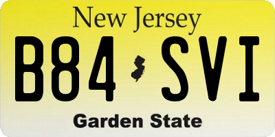 NJ license plate B84SVI