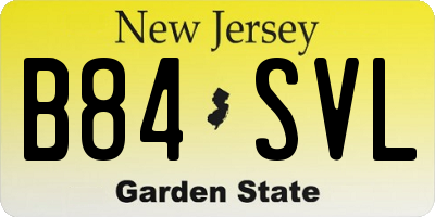 NJ license plate B84SVL
