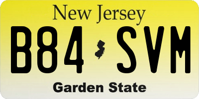 NJ license plate B84SVM