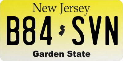 NJ license plate B84SVN