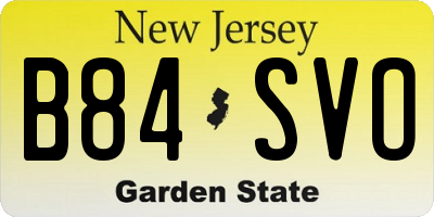 NJ license plate B84SVO