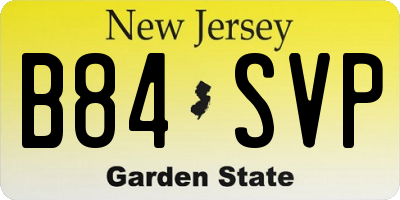 NJ license plate B84SVP