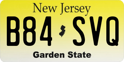 NJ license plate B84SVQ