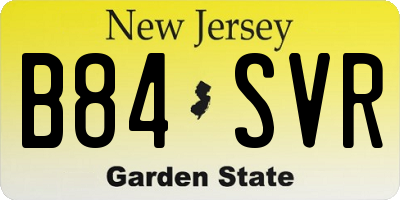 NJ license plate B84SVR