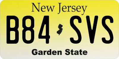 NJ license plate B84SVS