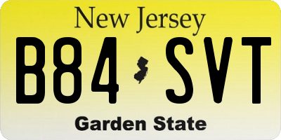 NJ license plate B84SVT