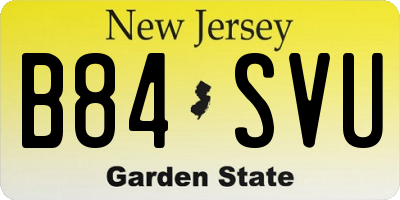 NJ license plate B84SVU