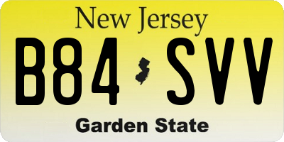 NJ license plate B84SVV
