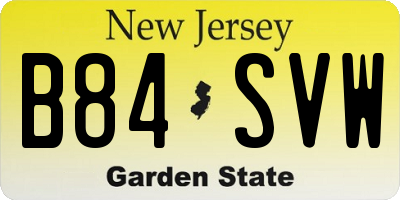 NJ license plate B84SVW