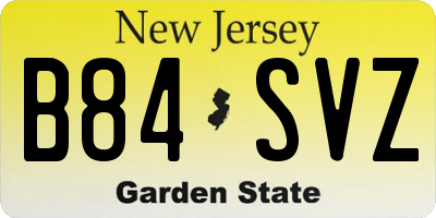 NJ license plate B84SVZ