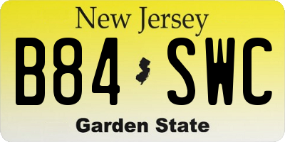 NJ license plate B84SWC