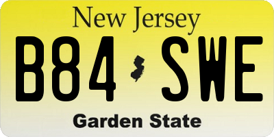 NJ license plate B84SWE