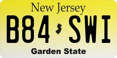 NJ license plate B84SWI