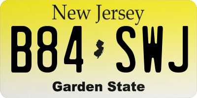 NJ license plate B84SWJ
